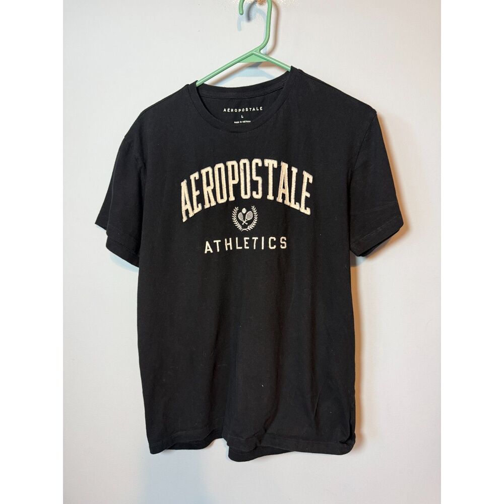 Aeropostale Black T with Athletics logo Size L